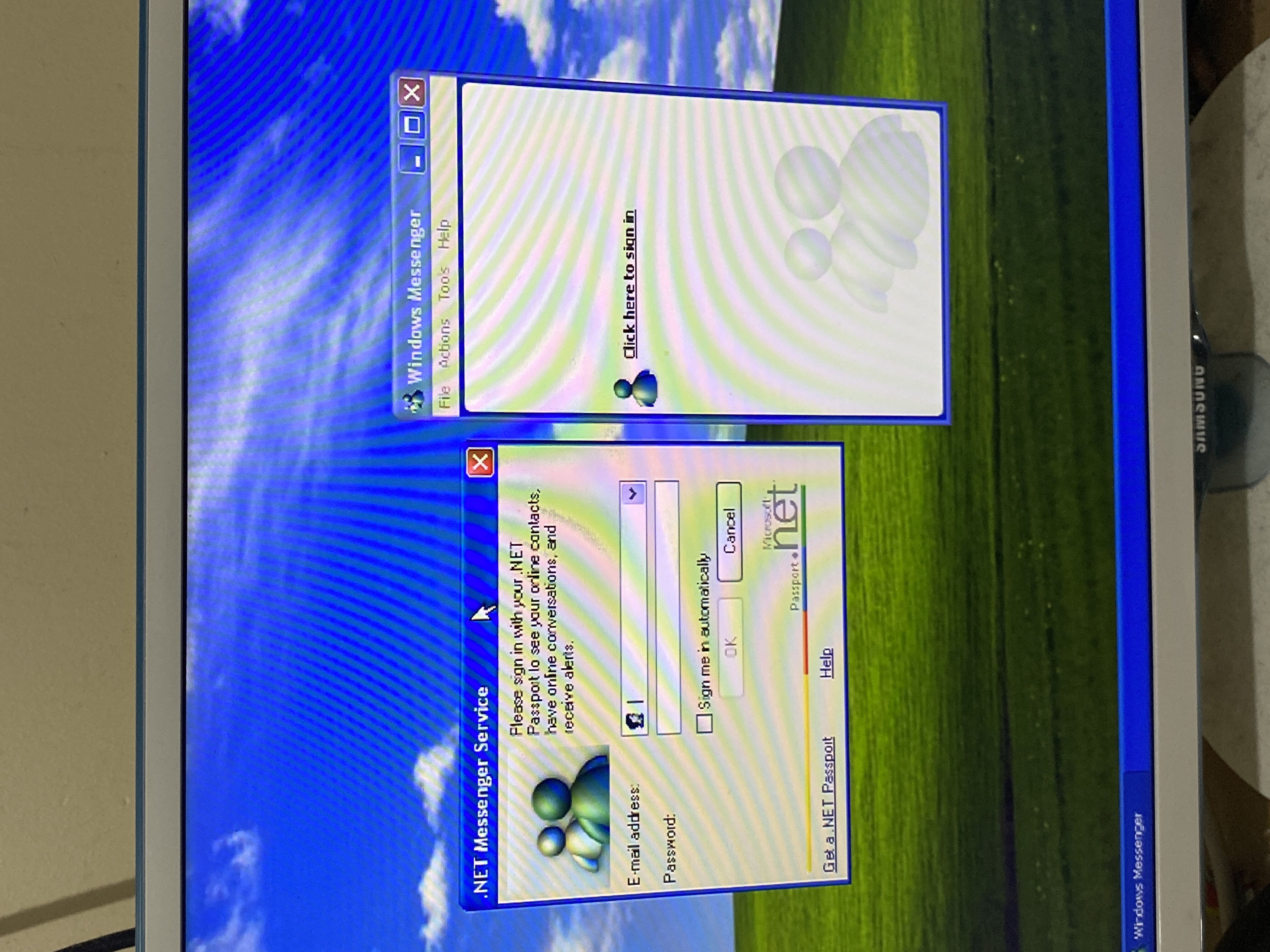 A picture of Windows Messenger with the .NET messenger service.